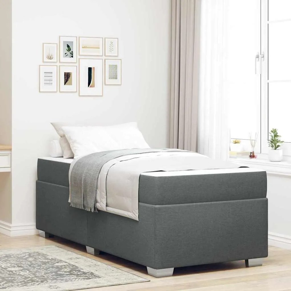 vidaXL Cadru de pat Altele Gri închis 80 x 200 cm țesătură