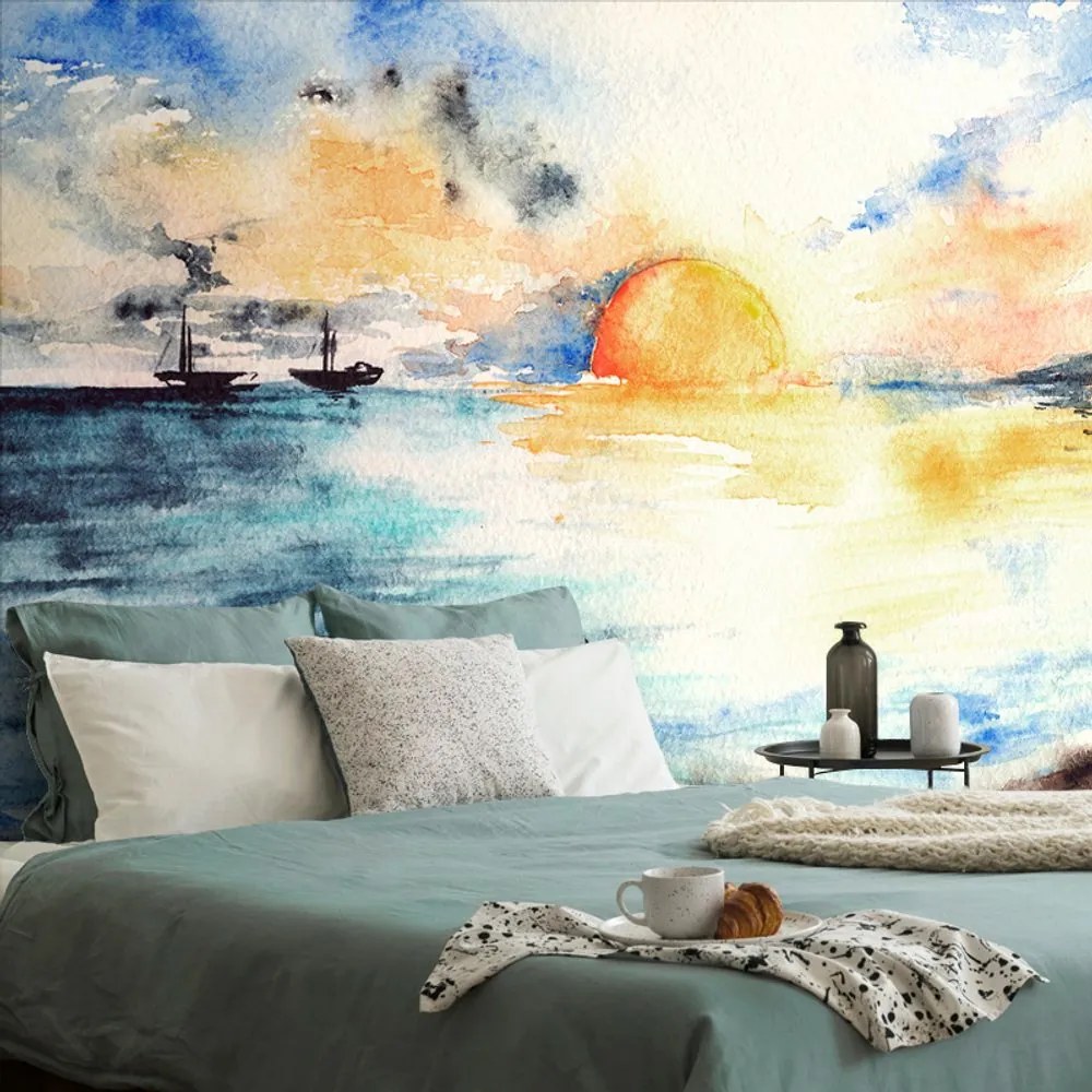 Tapet apus de soare radiant la mare