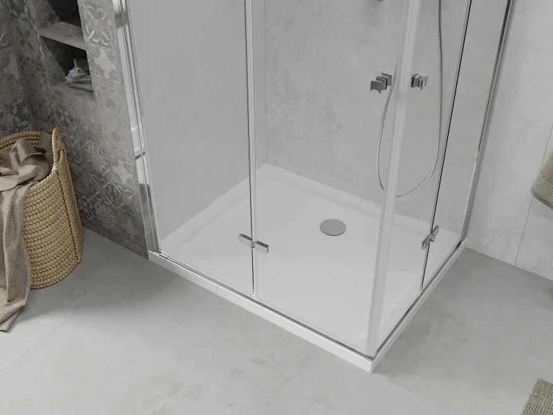 Mexen Lima Duo cabină de duș pliabilă 80 x 70 cm, transparentă, crom + cadă de duș plată - 856-080-070-01-02-4010