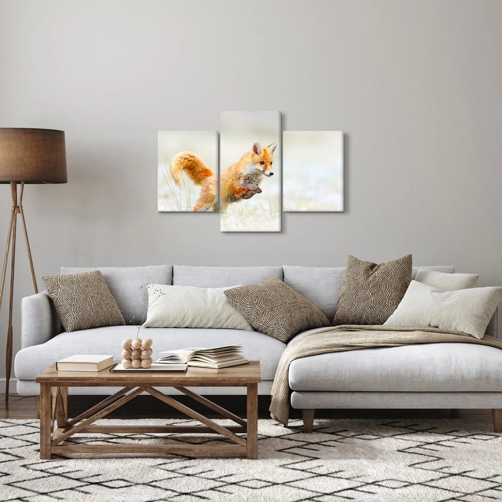 Tablou - Vulpe care sare (90x60 cm)