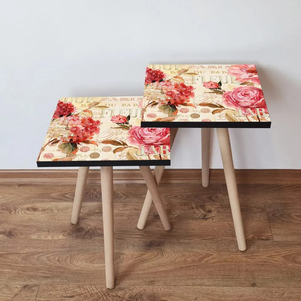 Set 2 Masute Auxiliare 2SHP306, MDF, Multicolor