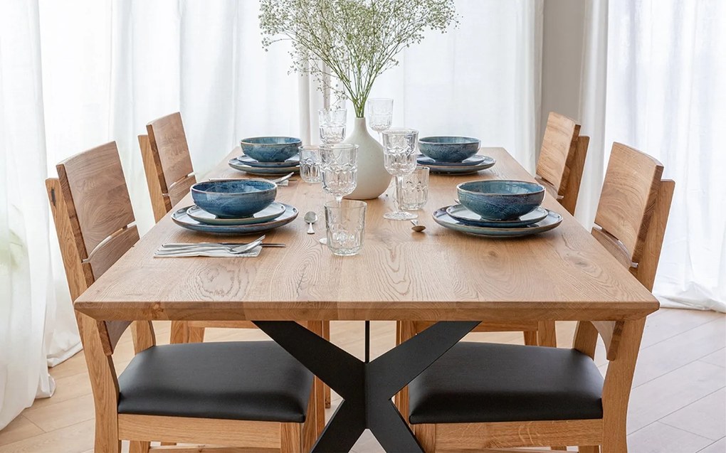 Masă stejar masiv Dining Carla 180x90 cm sau 200x100 cm - 180 x 90 cm