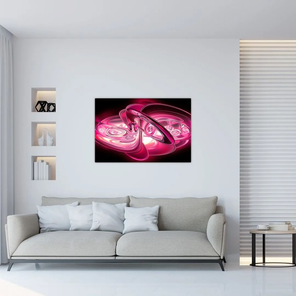 Tabloul cu fractali roz (90x60 cm)
