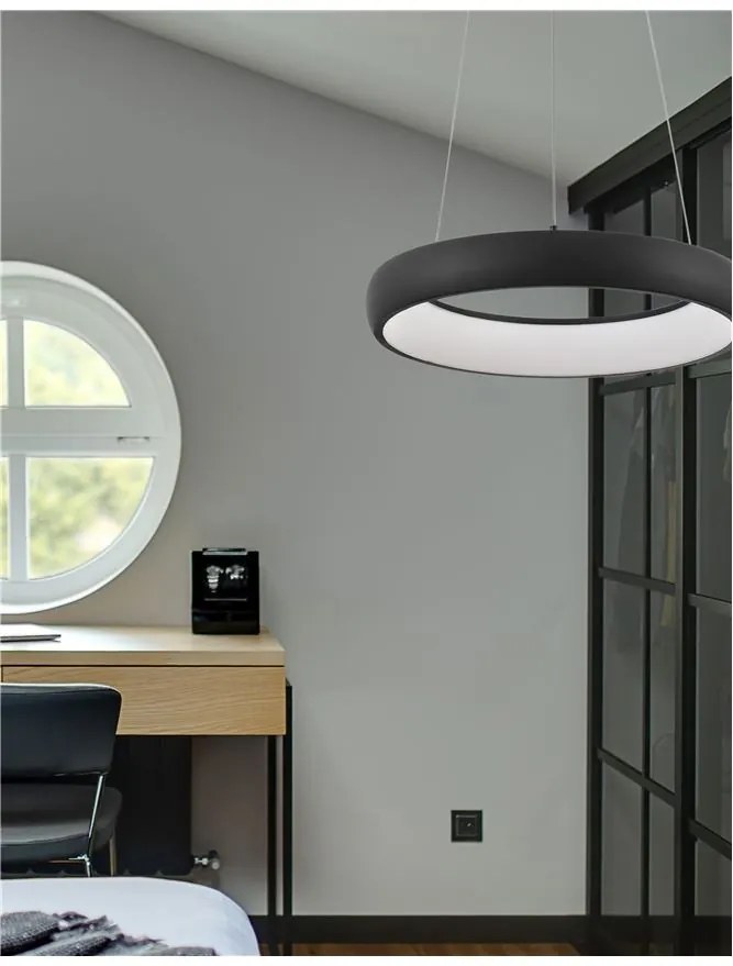 Lustra LED design modern circular ALBI 32W negru NVL-8105620