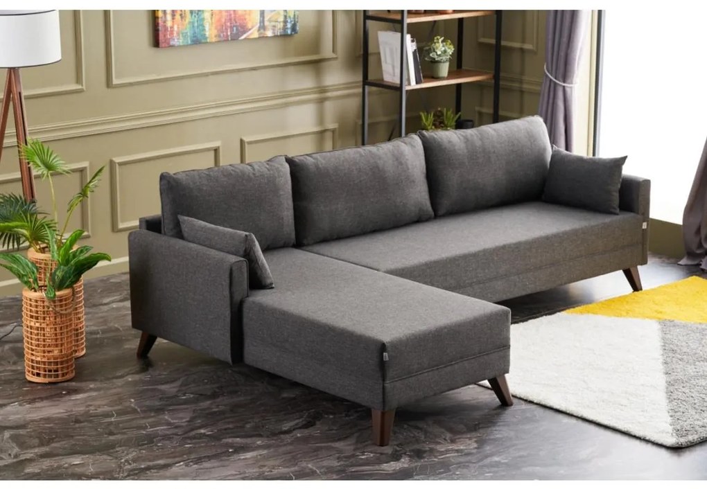 Colțar în L RIGA, antracit, orientare stânga