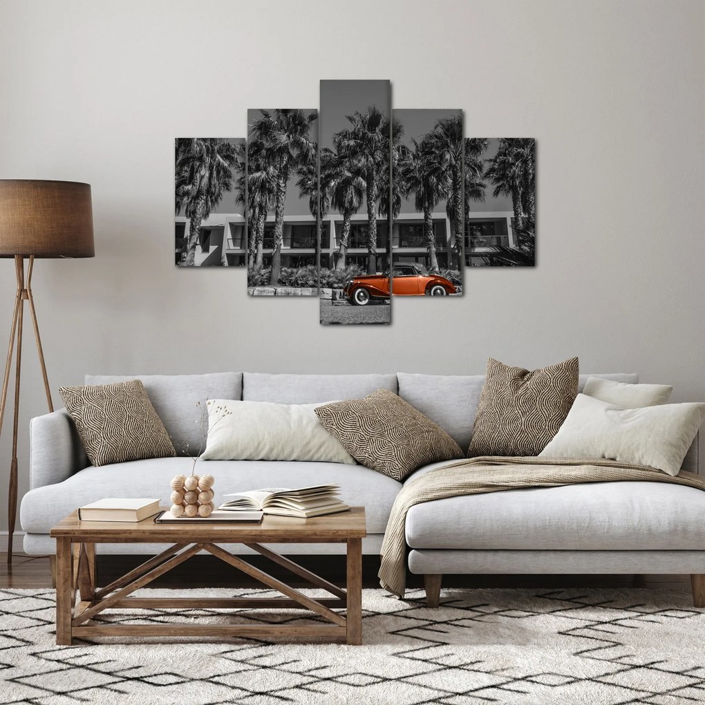 Tablou - Mașină roșie, retro (150x105 cm)
