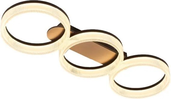 Lustră LED Klausen Sunset PL3 70cm Auriu Transparent Modernă Plafonieră 30W CCT Reglabilă Alb Cald Neutru Rece Iluminat Interior Sofisticat 3 Ani