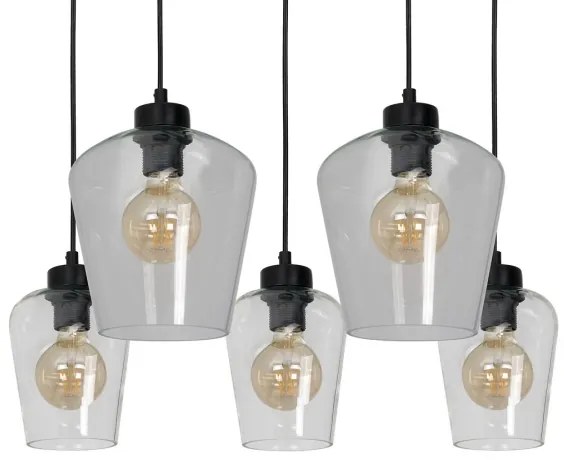 Lustră pe cablu SANTIAGO 5xE27/60W/230V transparent
