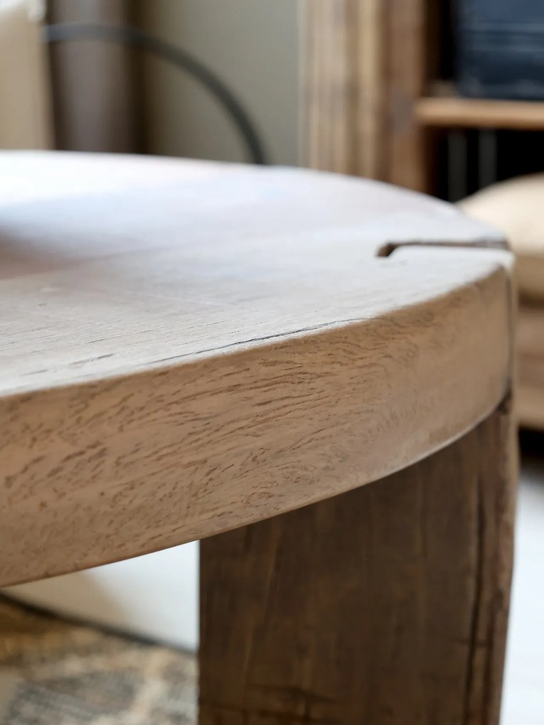 Masuta de cafea rotundă din lemn reciclat, natur, Ø72 cm, Grimaud
