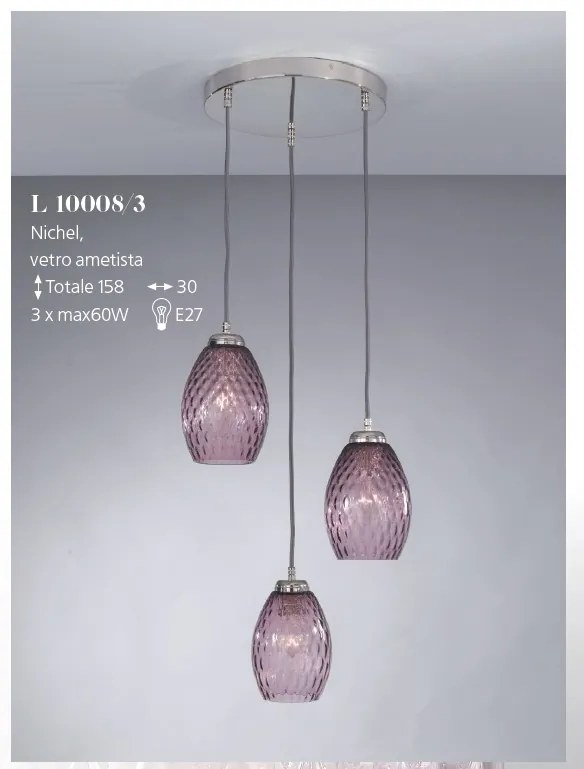 Lustra moderna cu 3 pendule design italian 10008 Amethyst