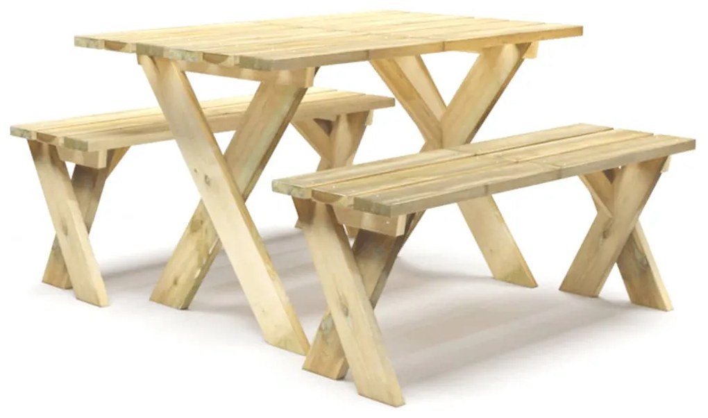 Set mobilier de gradina, 3 piese, lemn de pin tratat