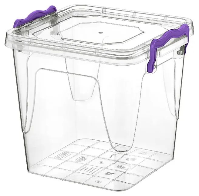 Cutie mica din plastic transparent cu capac, 16x14x15.5 cm