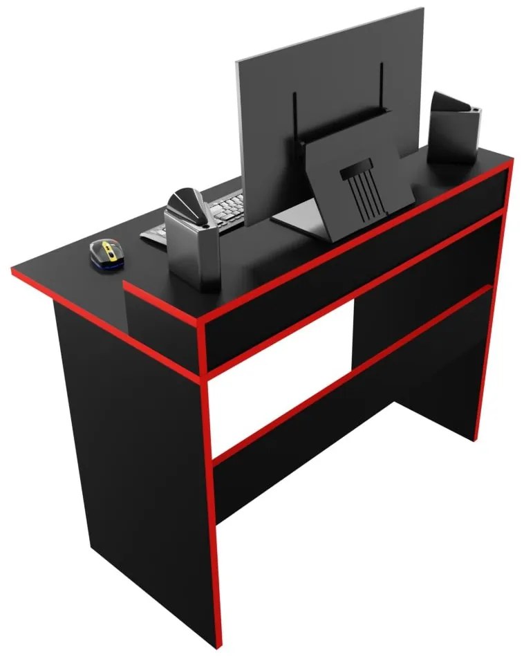 Masă PC gaming Adapt (Negru + Roșu) (fără iluminat). 1054992