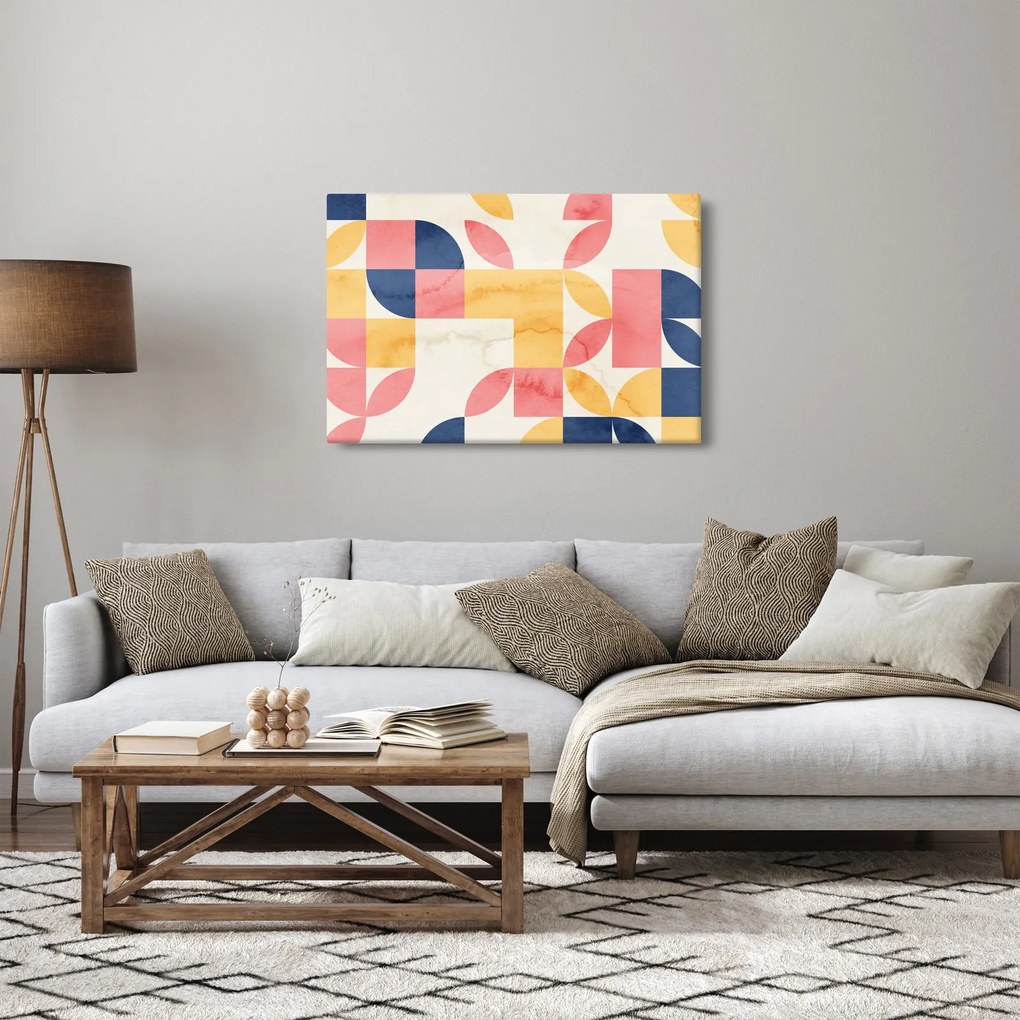 Tablou - Abstracție cu modele retro (90x60 cm)