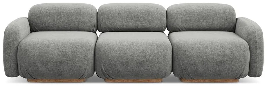 Canapea modulară gri cu tapițerie din țesătură bouclé 270 cm Ailani – Makamii