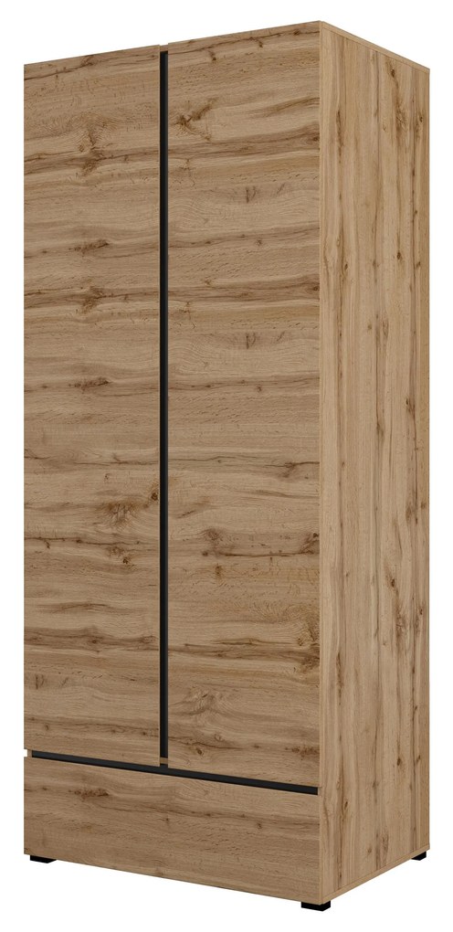 Dulap de haine Crossroad S18 (stejar wotan + negru). 1118252