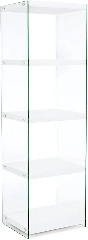 Biblioteca mdf alb si sticla 4 polite Sury 48.5 cm x 39 cm x 160 h