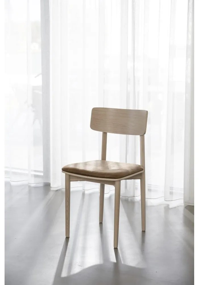 Scaune de dining maro coniac/natural 2 buc. din imitație de piele Wolcott – Rowico