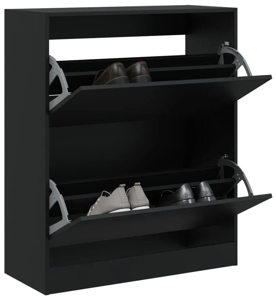 Pantofar, negru, 80x34x96,5 cm, lemn compozit