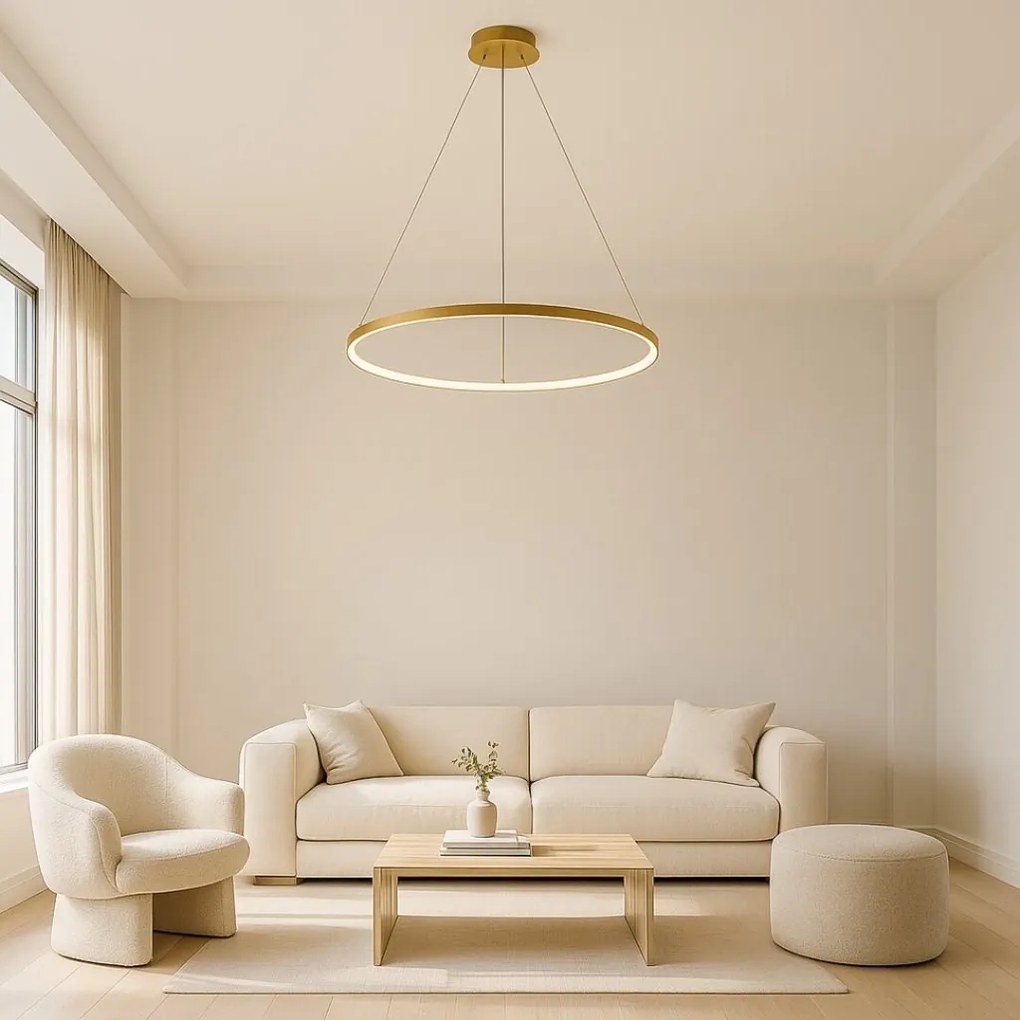Lustra LED suspendata din metal auriu Beliza