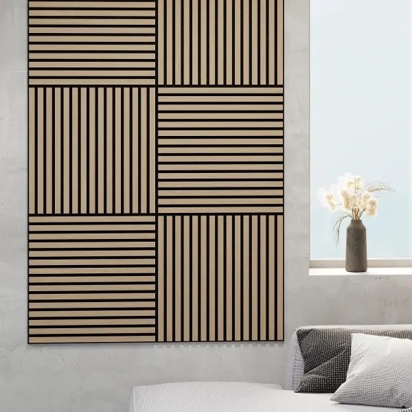 SET 4x panou acustic mural BATH DELUXE 54-060-08-86-12 DANVIKEN 60x60 cm stejar