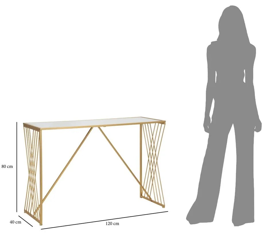 Masă consolă aurie 40x120 cm Easy – Mauro Ferretti