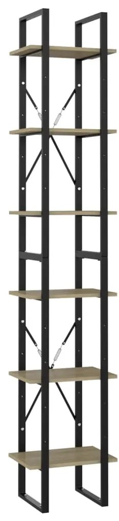806500 vidaXL Bibliotecă cu 6 rafturi, stejar sonoma, 40x30x210 cm, PAL