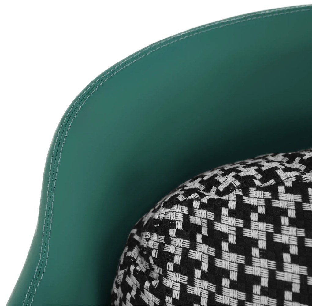 Fotoliu design, model alb-negru/ piele ecologică turcoaz, EMREN