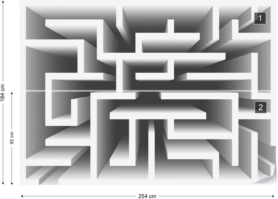 GLIX Fototapet - Modern 3D Maze Design Vliesová tapeta  - 254x184 cm