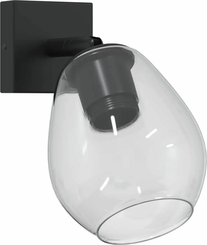 vidaXL Spot de tavan Negru 13 x 13 x 26 cm Sticlă și Metal