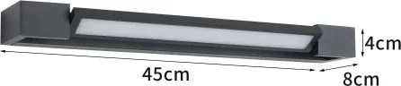 BRILAGI - Aplică de perete pentru exterior AQUA LINE LED/12W/230V 45 cm IP44 neagră