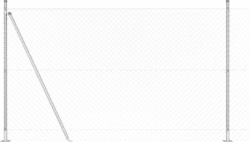 vidaXL Stâlp de gard. Argintiu 10 x 1,5 m (plasă de 40 x 40 mm) Oțel