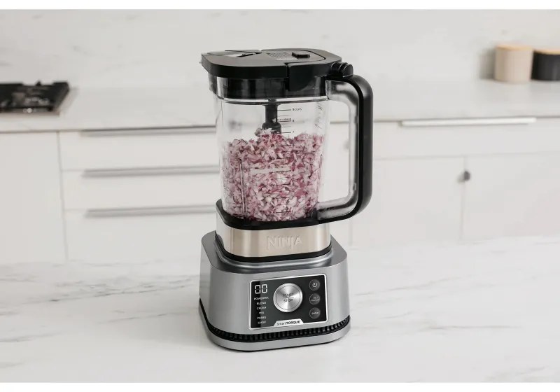 Blender Ninja Foodi Power Nutri CB350EU, 1200W, 2.1L, 3in1, 6 programe, Smart Torque, Auto-iQ, Negru/inox