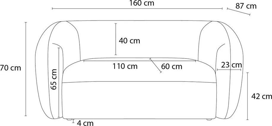 Canapea gri deschis cu tapițerie din chenille 160 cm Celine – Bobochic Paris