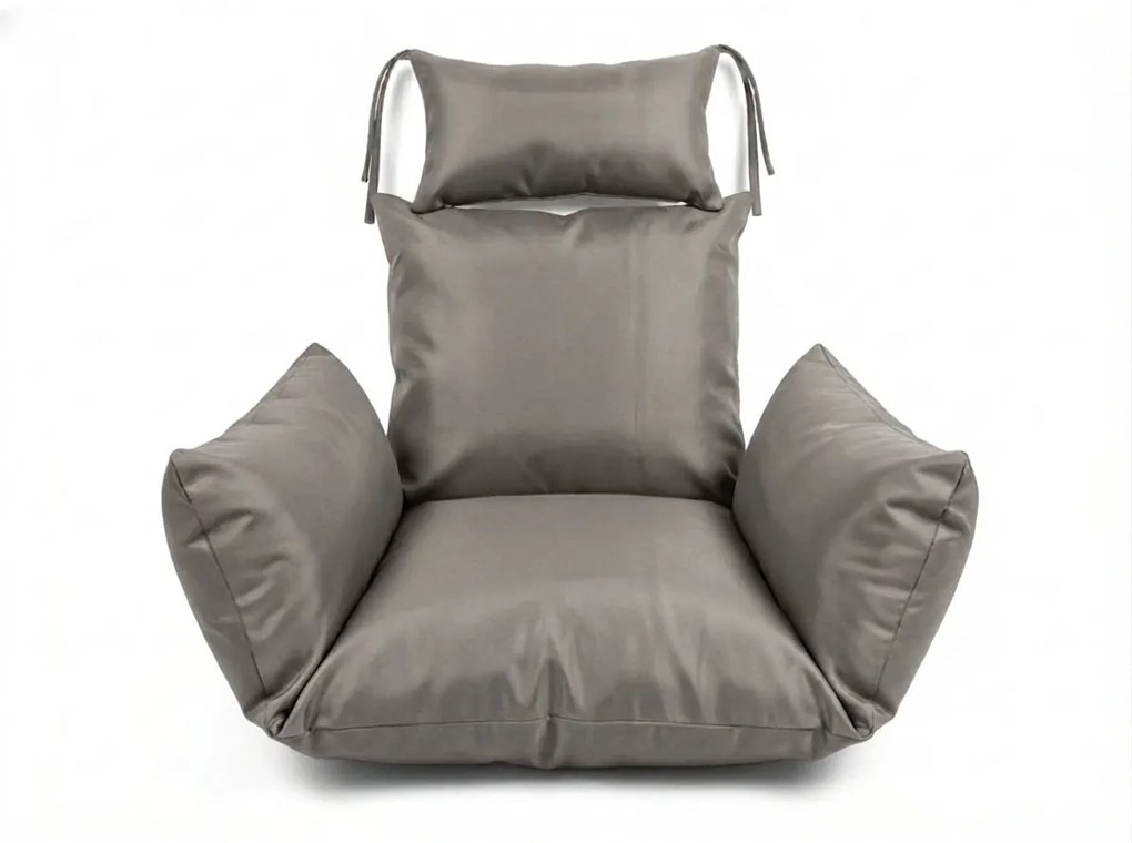 Scaun suspendat negru KOKON fara suport, perna deschisa la culoare