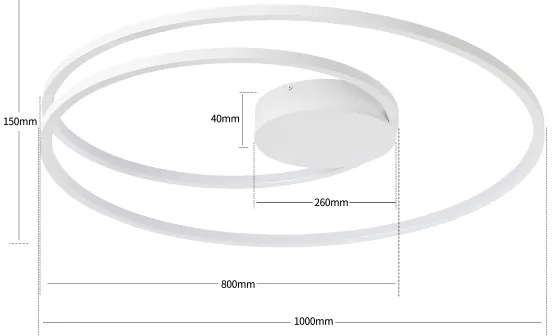 Brilagi - Plafonieră LED dimabilă TWISTER/105W/230V Ø 100 cm albă + telecomandă
