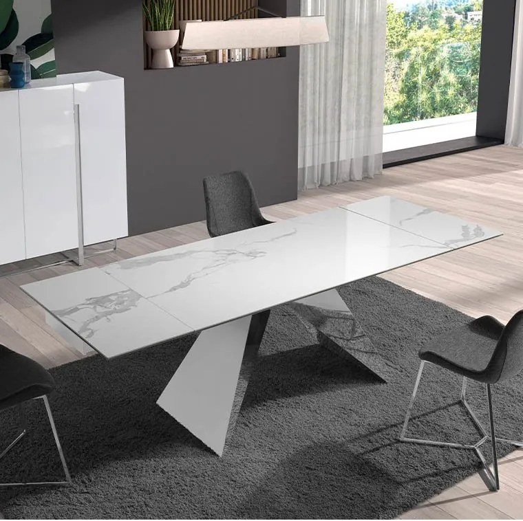 Masa extensibila deosebita design LUX Porcelain Marble 160-240cm