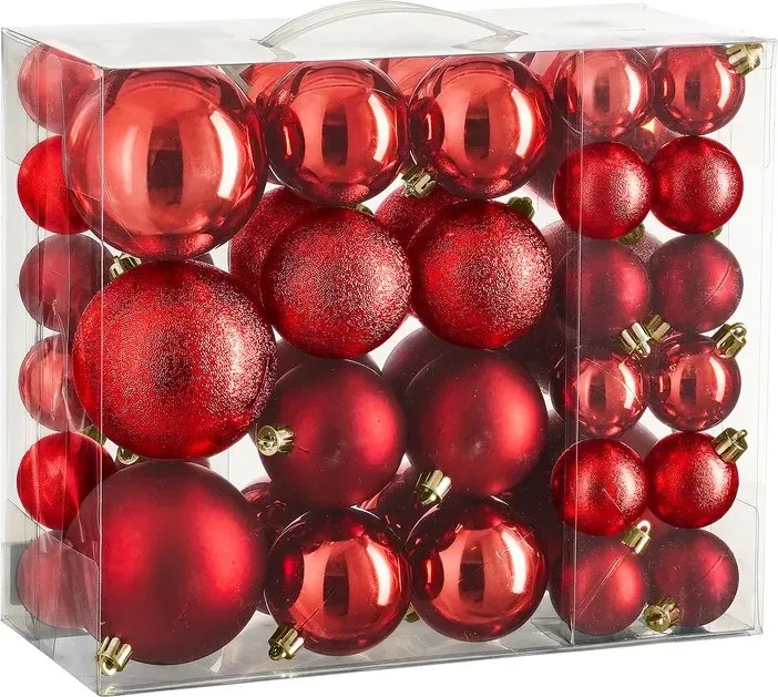 Set de ornamente de Craciun STARLIGHT 46 buc., rosu