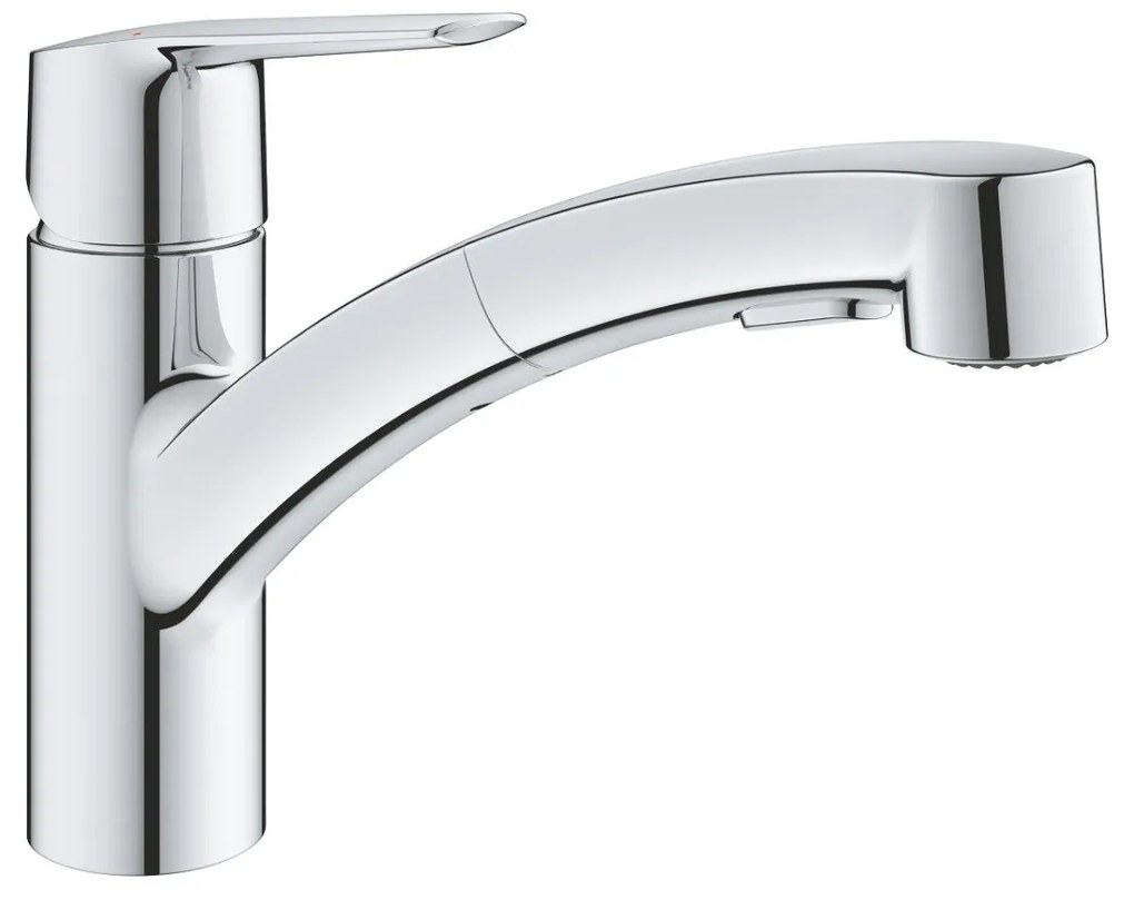 Baterie bucatarie Grohe Start, pipa pivotanta, 2 pulverizari, crom, furtunuri flexibile,model 2022- 30531001