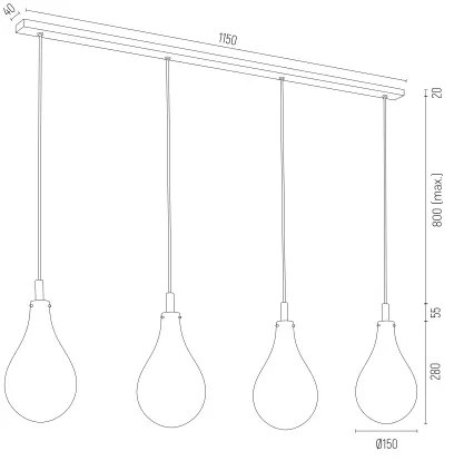 Lustră pe cablu OAKLAND 4xG9/6W/230V Argon 1740