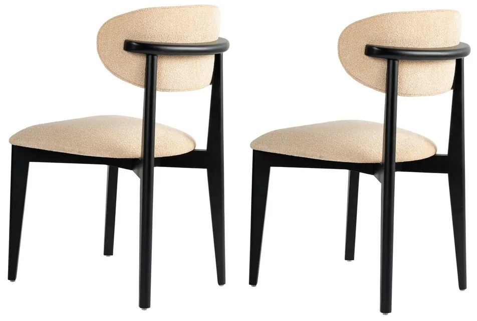 Set de scaune de sufragerie Lionte Beige și Negru,2 buc.