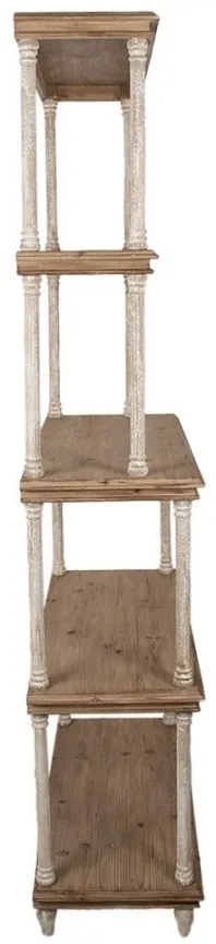 Biblioteca natur, din lemn, aspect vintage, Rustique