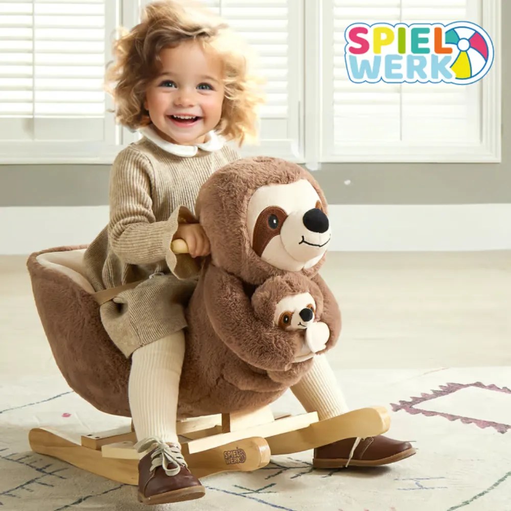 Balansoar leneș cu centură de siguranță, maro Spielwerk