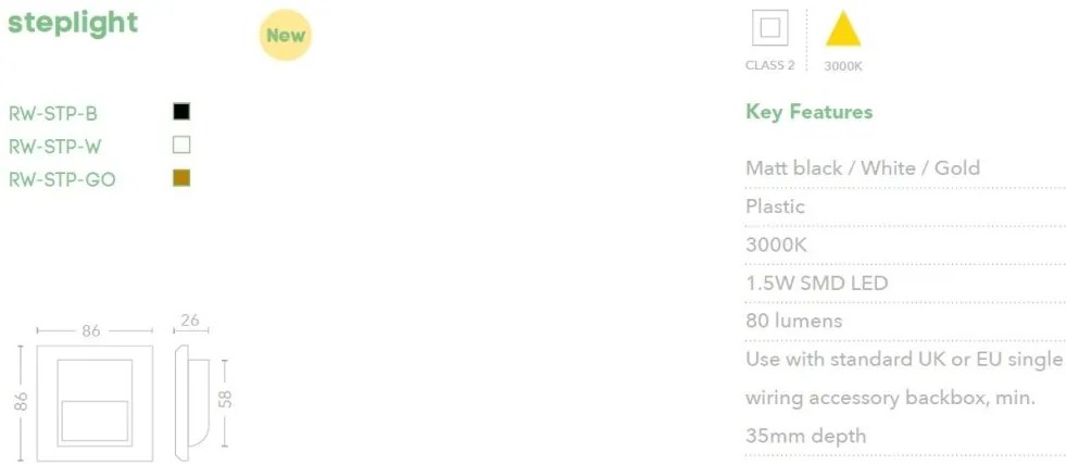 Spot LED incastrabil iluminat ambiental Steplight alb