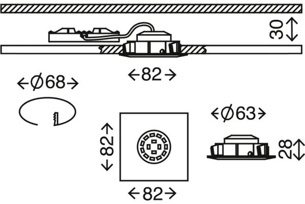 SET 3x corp de iluminat LED încastrat Briloner 7210-032 ATTACH LED/5W/230V IP44 crom