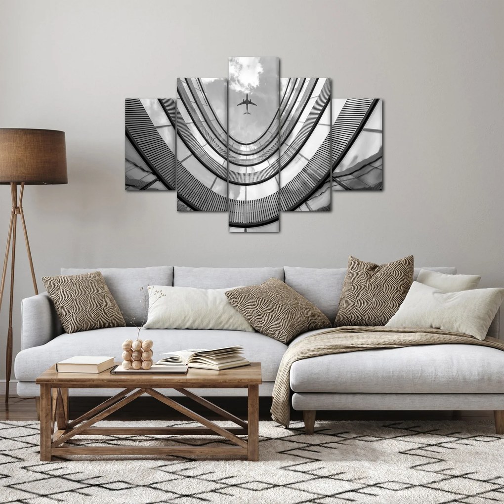 Tablou - Avionul deasupra clădirii (150x105 cm)