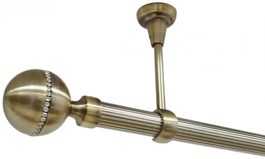 Galerie tavan fara inele KALISTO CRYSTAL striat /25 - aur antic (Alege marime: 300 cm)