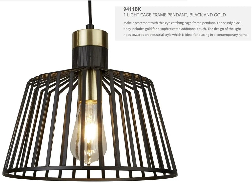 Lustra / Pendul design modern Bird Cage 9411BK SRT