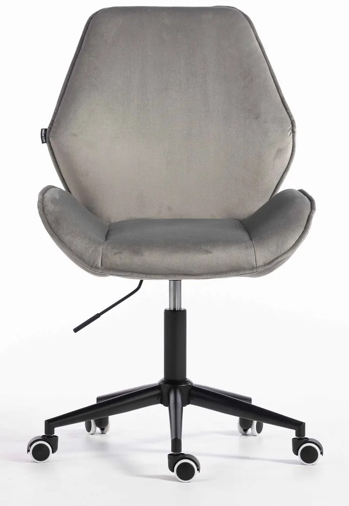 HR350K Scaun Gray din Catifea Bază Neagră