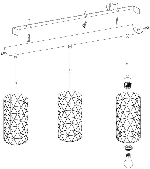 Eglo 98353 - Lustră pe cablu RAMON 3xE27/40W/230V